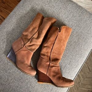 UGG Women's Tan Suede Wedge Boots